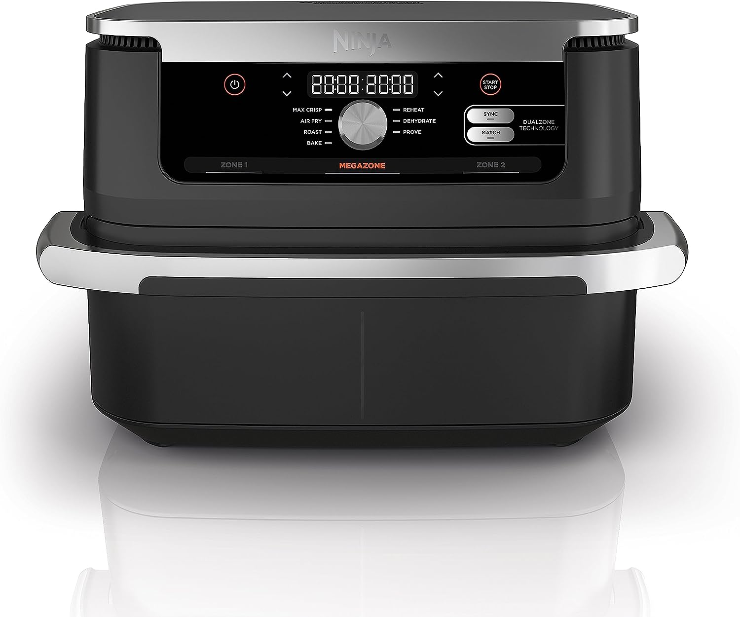 Ninja Foodi FlexDrawer Air Fryer 10.4L with a digital control panel in black color.