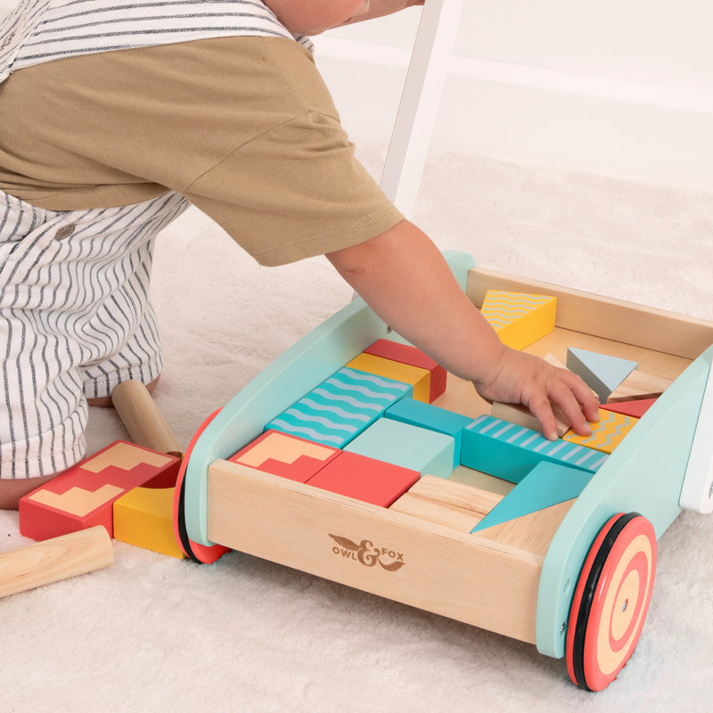 Owl & Fox Wooden Baby Walker and Blocks - FSC® certified - Flemings Department Store