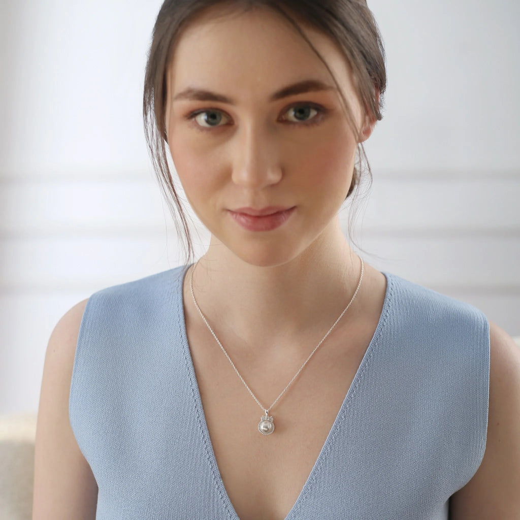 Newbridge Silverware Silver Pearl & CZ Pendant | Flemings Monaghan