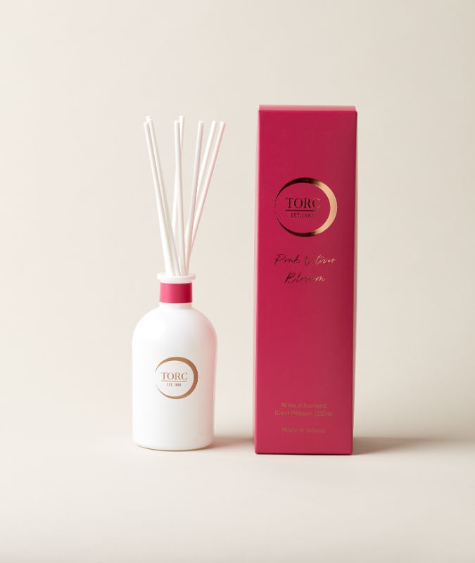 TORC Pink Vetiver Blossom Reed Diffuser – Irish Home Fragrance Luxury