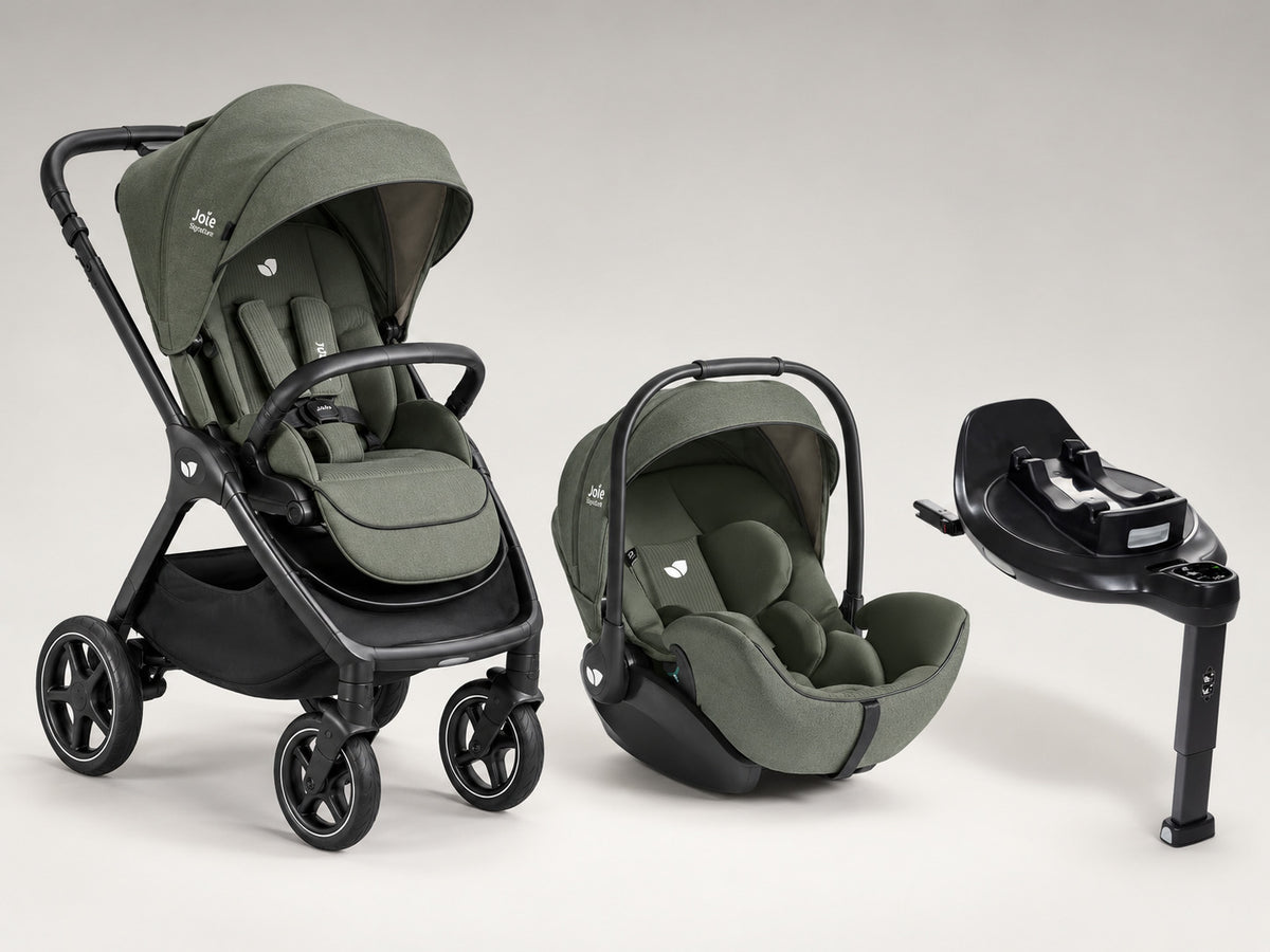 Joie i-Level Pro Travel System Bundle – Evergreen (Finiti 4-in-1 Pram + i-Level Pro Car Seat + i-Base Encore)