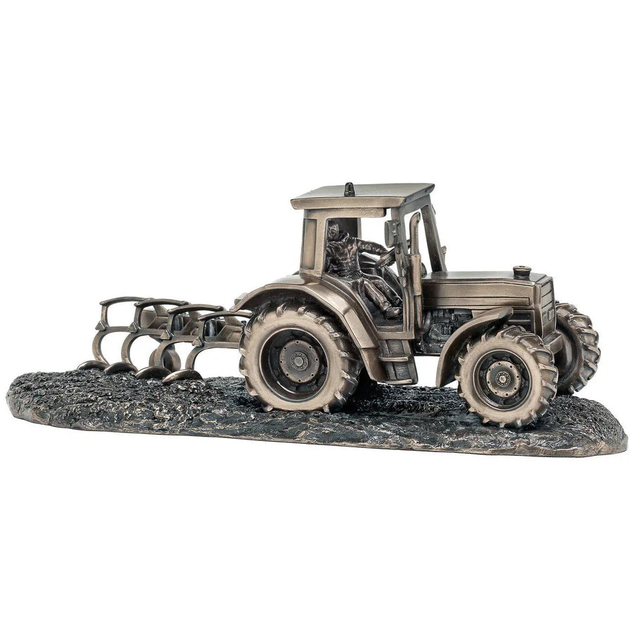 Tractor and Plough Statue from genesis cast in bronze