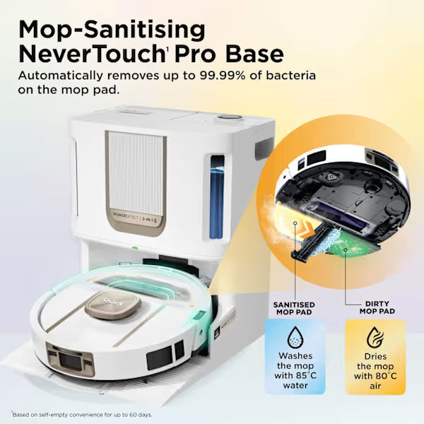 Shark ThermaCharged PowerDetect Robot Vacuum & Mop with Heated Base in White – view 2