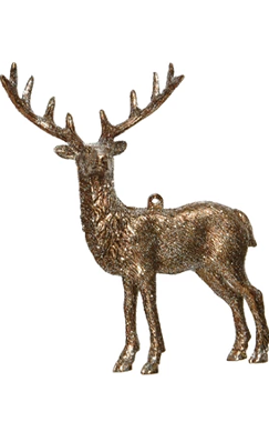 Bronze deer ornament on a white background