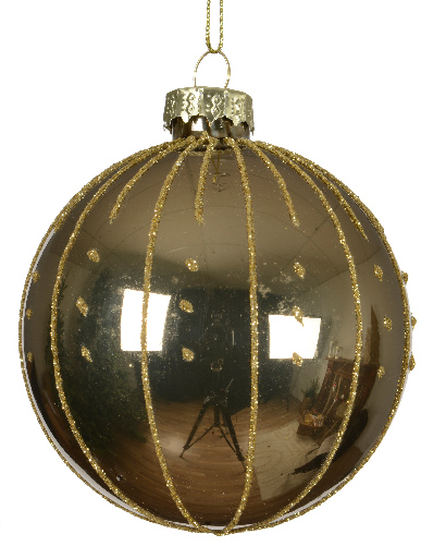 Gold Christmas ornament with reflective surface
