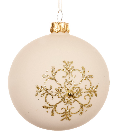 Glass Christmas Bauble Matt Medaillion – Elegant Ornament in 3 Colours