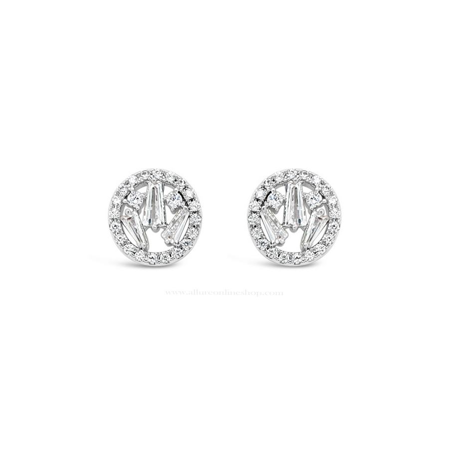 Jewel by Absolute Baguette Cluster Earrings | Gold or Silver