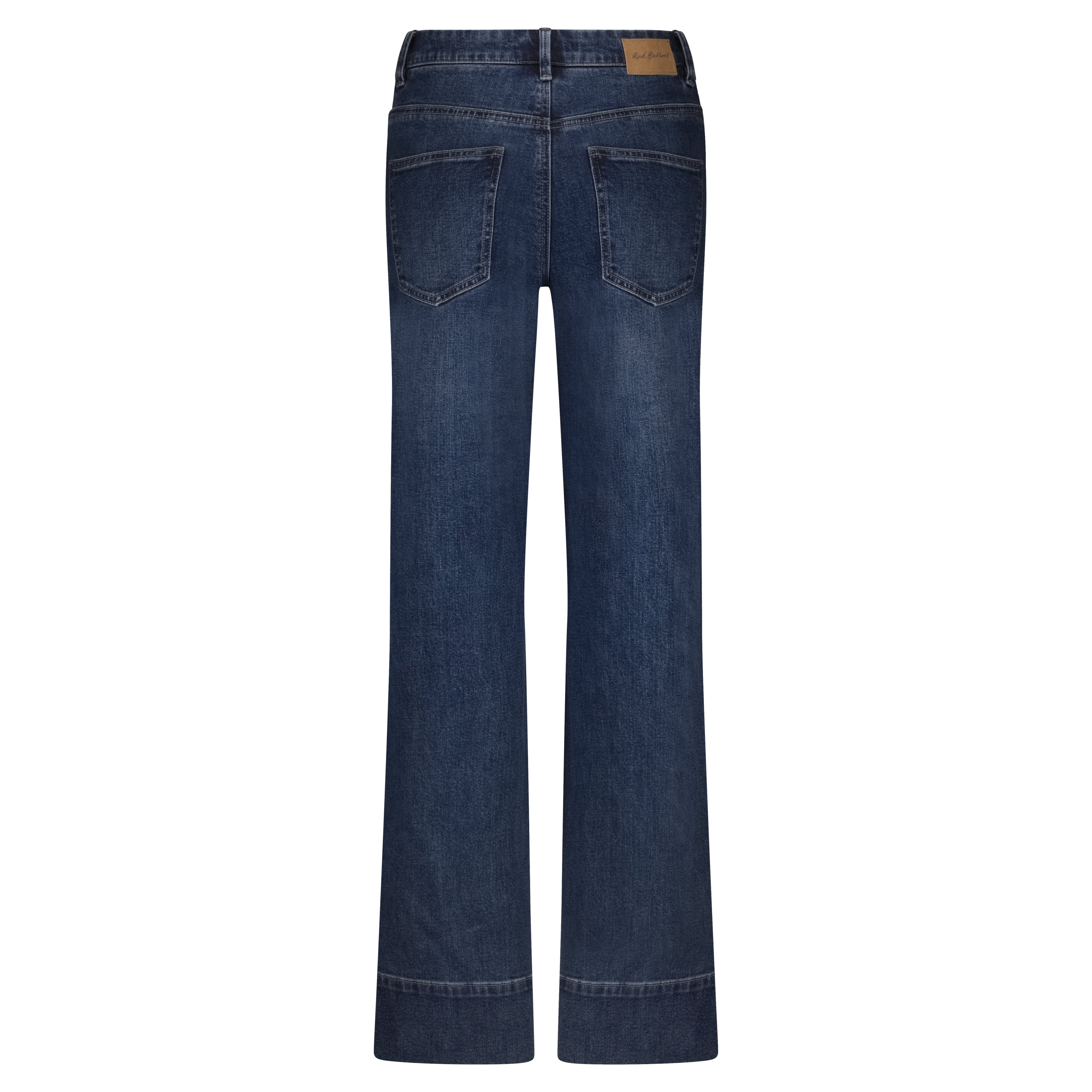 Pair of blue jeans on a white background