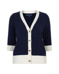 Red Button Cardigan Popcorn SRB4882 Dark Blue