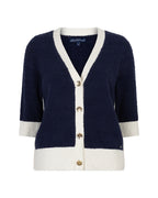 Red Button Cardigan Popcorn SRB4882 Dark Blue