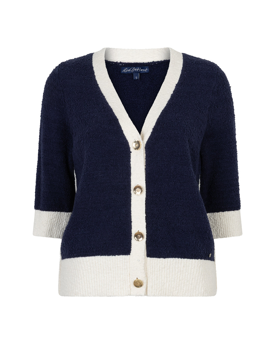 Red Button Cardigan Popcorn SRB4882 Dark Blue
