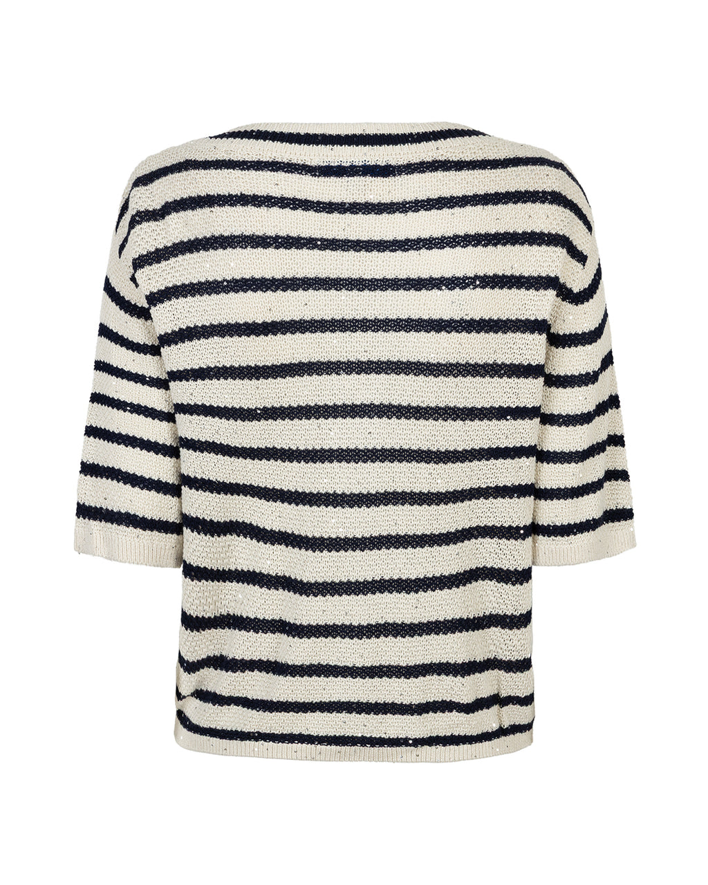 Red Button - Stripe Sequin Cardigan | Pearl & Dark Blue