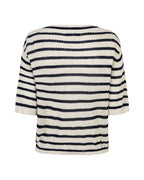 Red Button - Stripe Sequin Cardigan | Pearl & Dark Blue