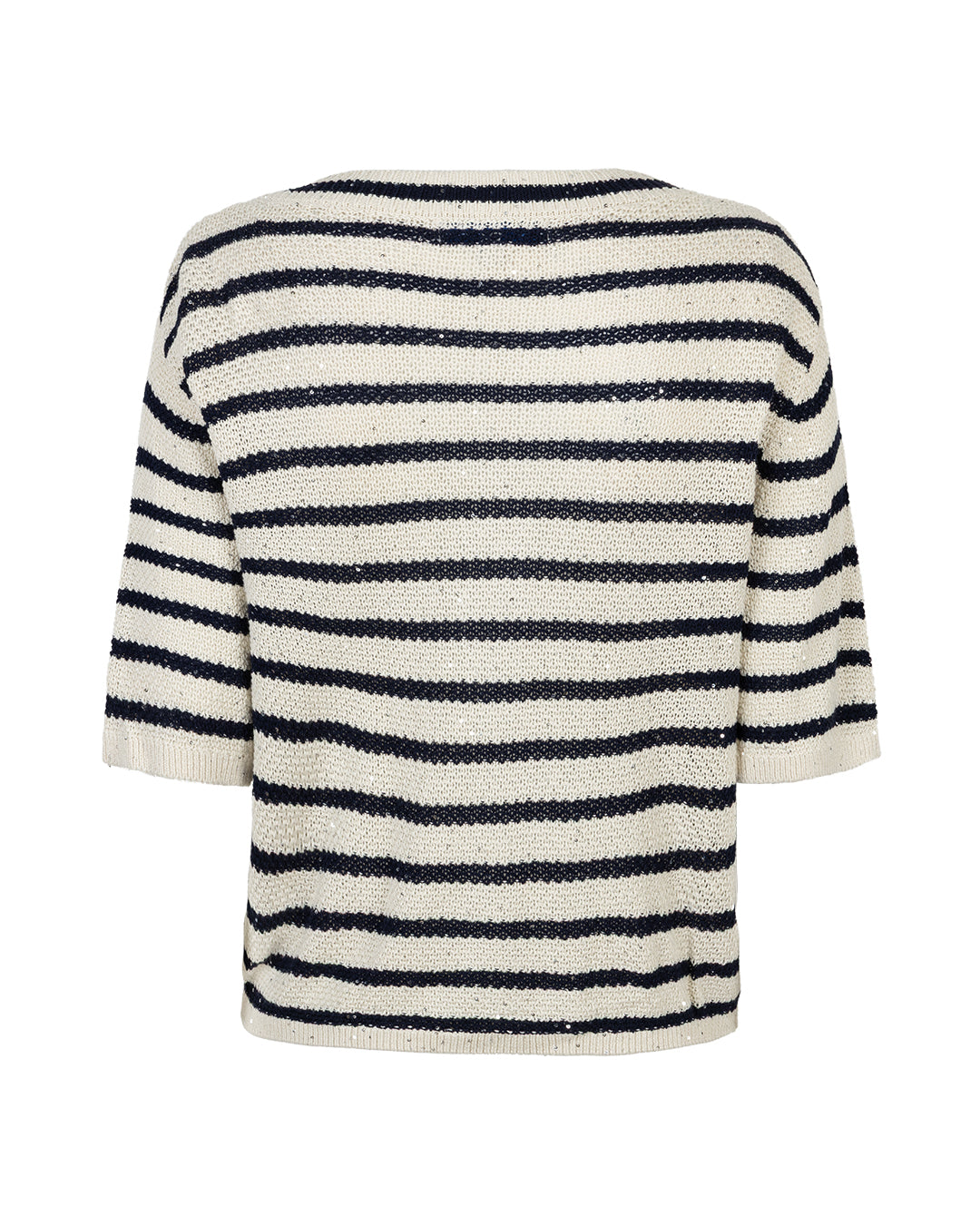 Red Button - Stripe Sequin Cardigan | Pearl & Dark Blue