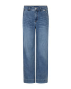 Colette Red Button High Rise Wide Leg Jeans | Slanted Pockets