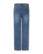 Colette Red Button High Rise Wide Leg Jeans | Slanted Pockets