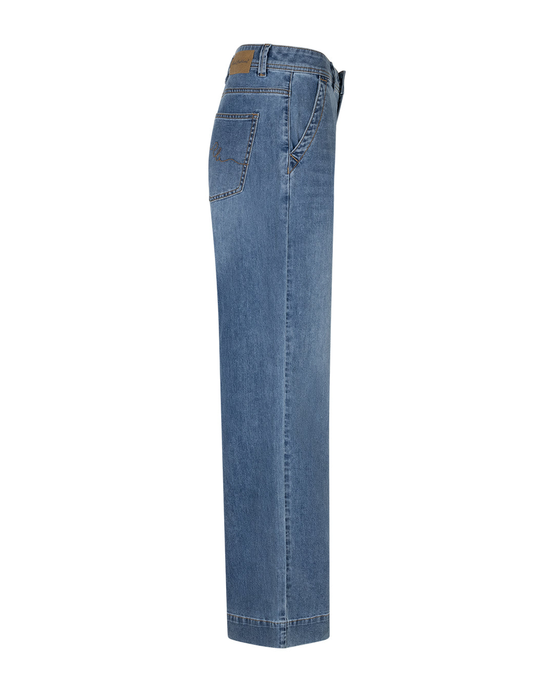 Colette Red Button High Rise Wide Leg Jeans | Slanted Pockets