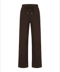 Colette Scuba Wide Leg Jeans in  Espresso with an elastic drawstring waistband, shown against a plain white background.