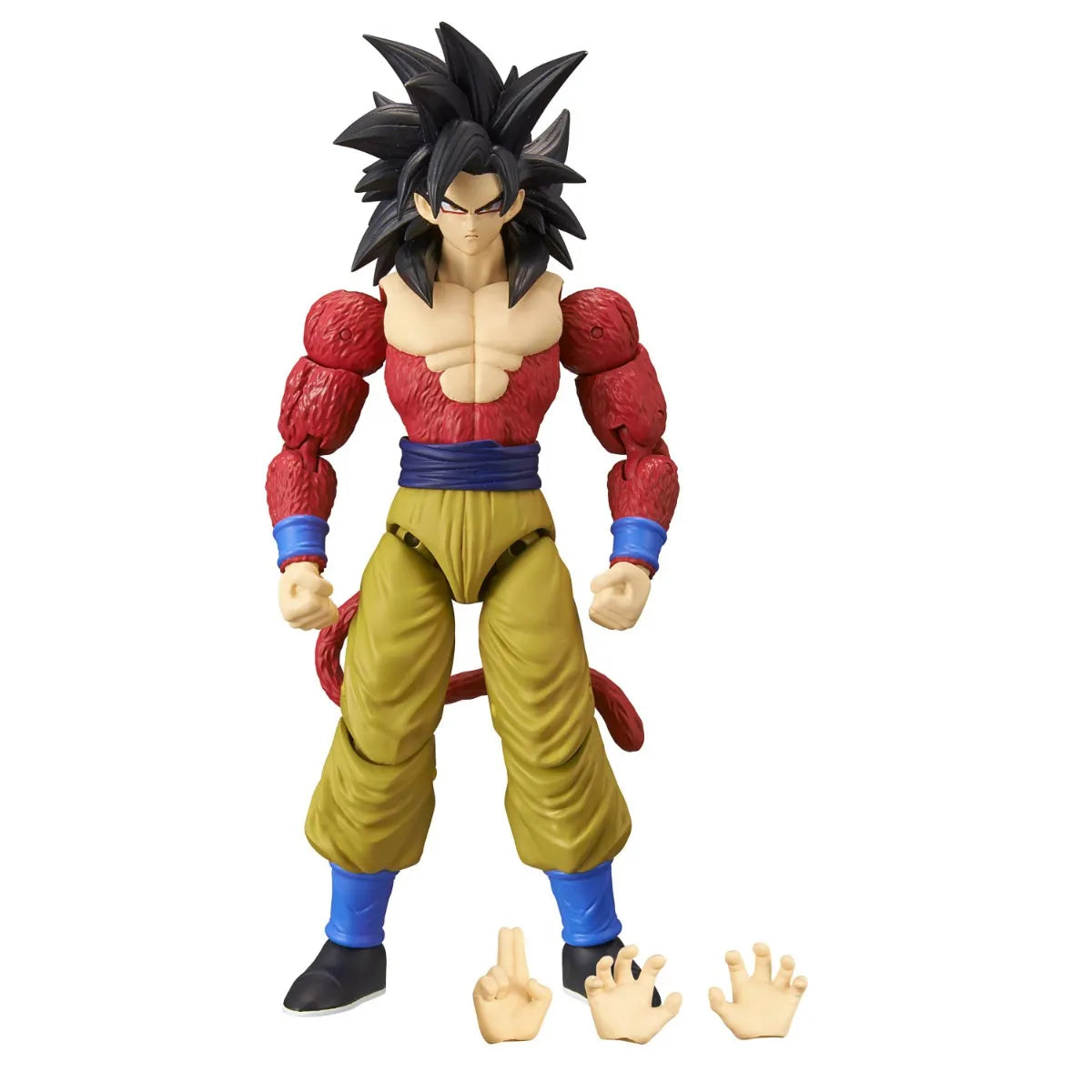 Action figure of SSJ4 Son Goku from Dragonball  on a white background