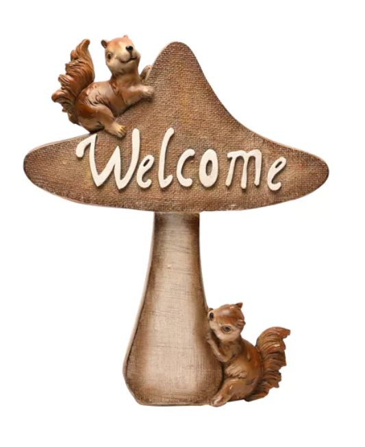 COUNTRY LIVING 2 SQUIRRELS "WELCOME" ORNAMENT - Flemings Department Store