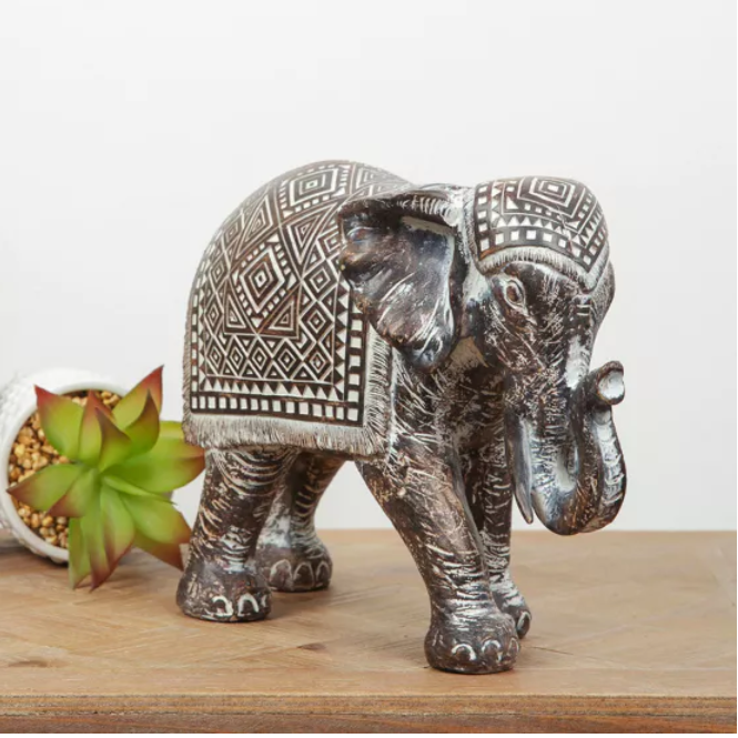 AZTEC PATTERNED ELEPHANT FIGURINE - Flemings Department Store