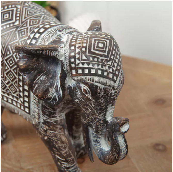 AZTEC PATTERNED ELEPHANT FIGURINE - Flemings Department Store
