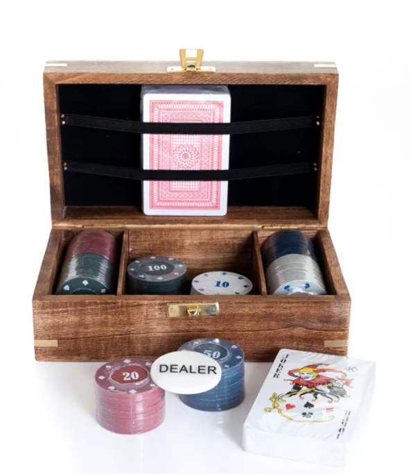 HARVEY MAKIN WOODEN POKER SET - Flemings Department Store