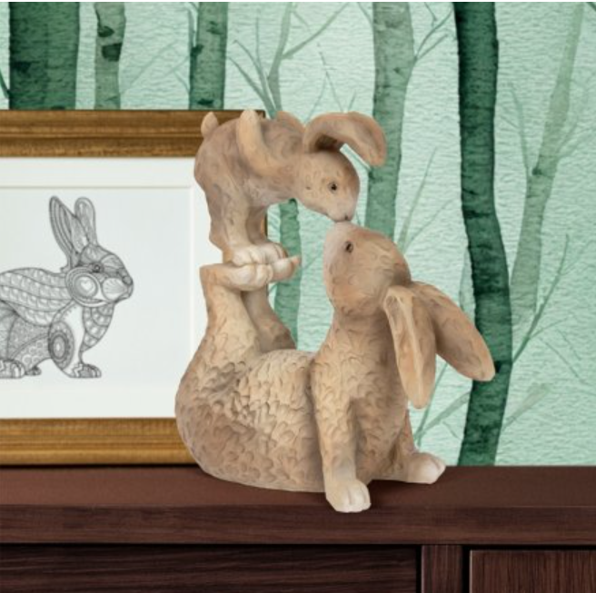 HATTY & HARRY KISSING HARES, 15CM - Flemings Department Store