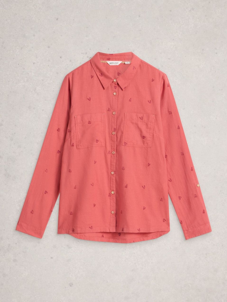 White Stuff Sophie Organic Cotton Shirt | Mid Pink