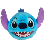 Blue plush toy with purple accents on a white background