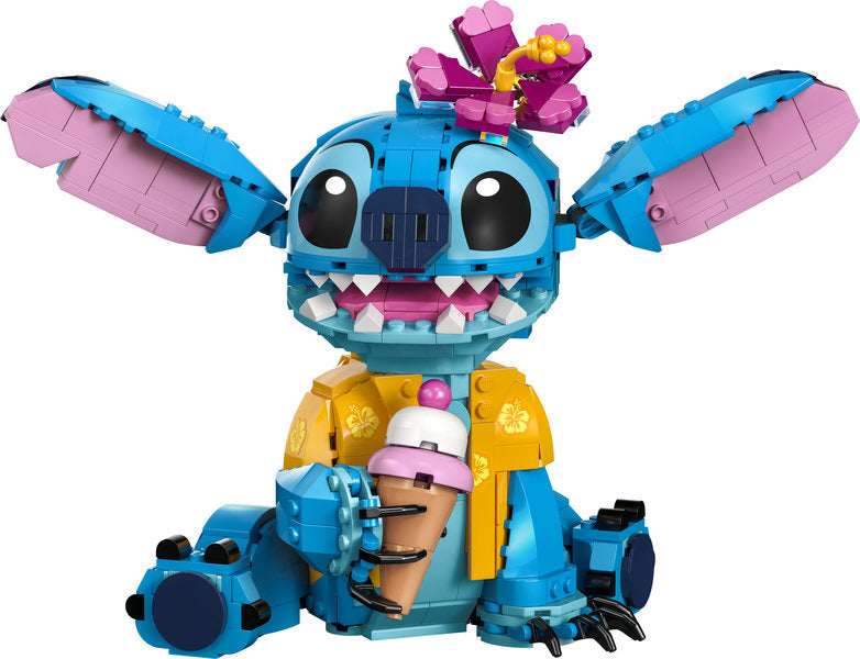 LEGO Disney Stitch set 43249 buildable figure with movable head, ears, ice-cream cone and flower accessories