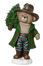 Festive Bear Figurine with Tree & Wreath – Assorted Styles