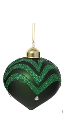 Luxury glass bauble with gold swirl and transparent diamond detail, matt finish, assorted festive styles