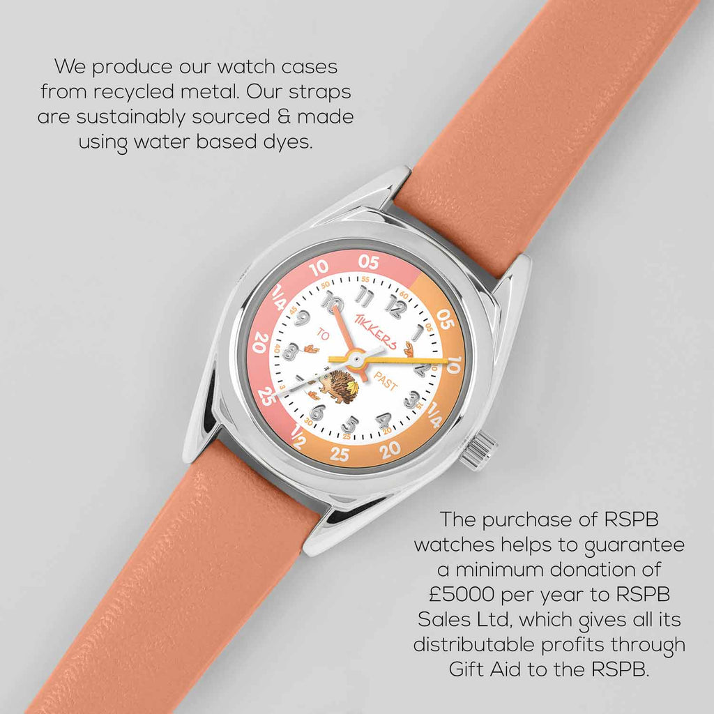 Tikkers x RSPB Hedgehog Coral Strap - Flemings Department Store