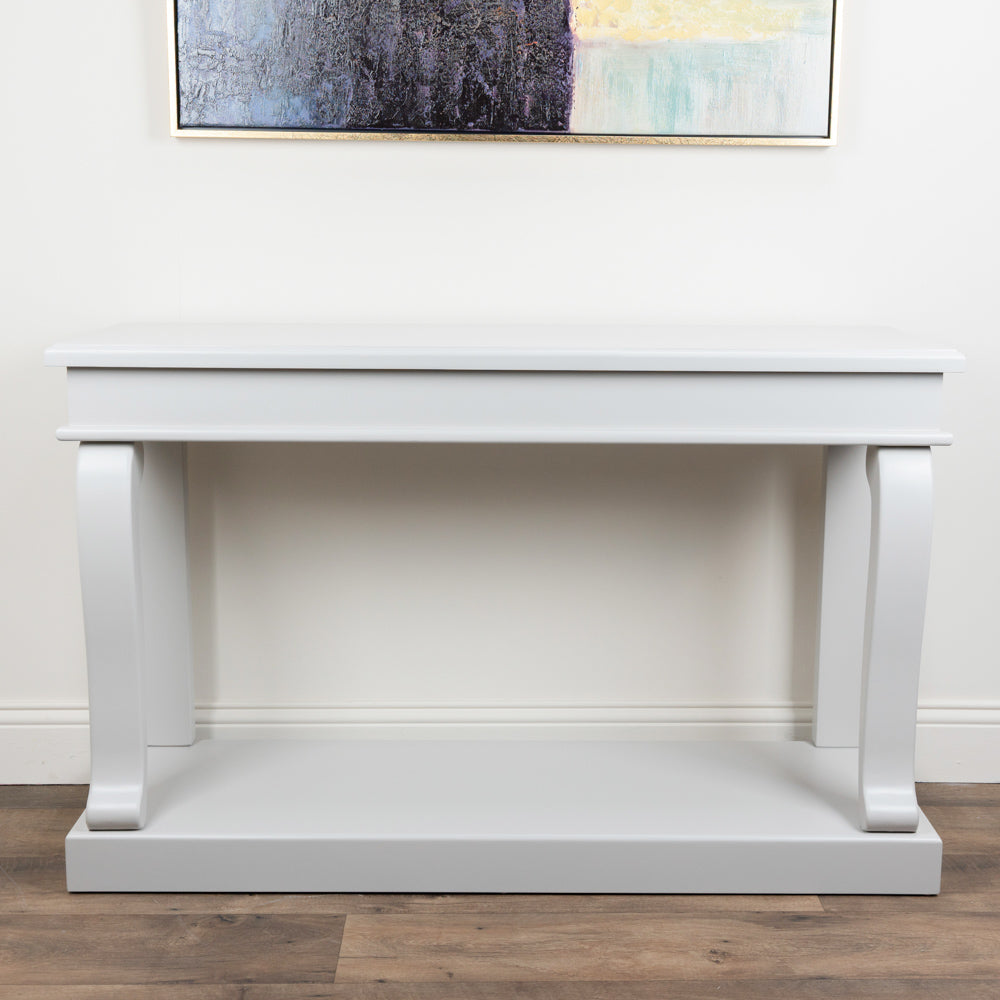 Scroll Console Table – Ivory Finish (130 cm) | Elegant Hallway & Living Room Table Ireland