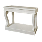 Scroll Console Table – Antique Mirror & Ivory Finish (120 cm) for Irish Hallways