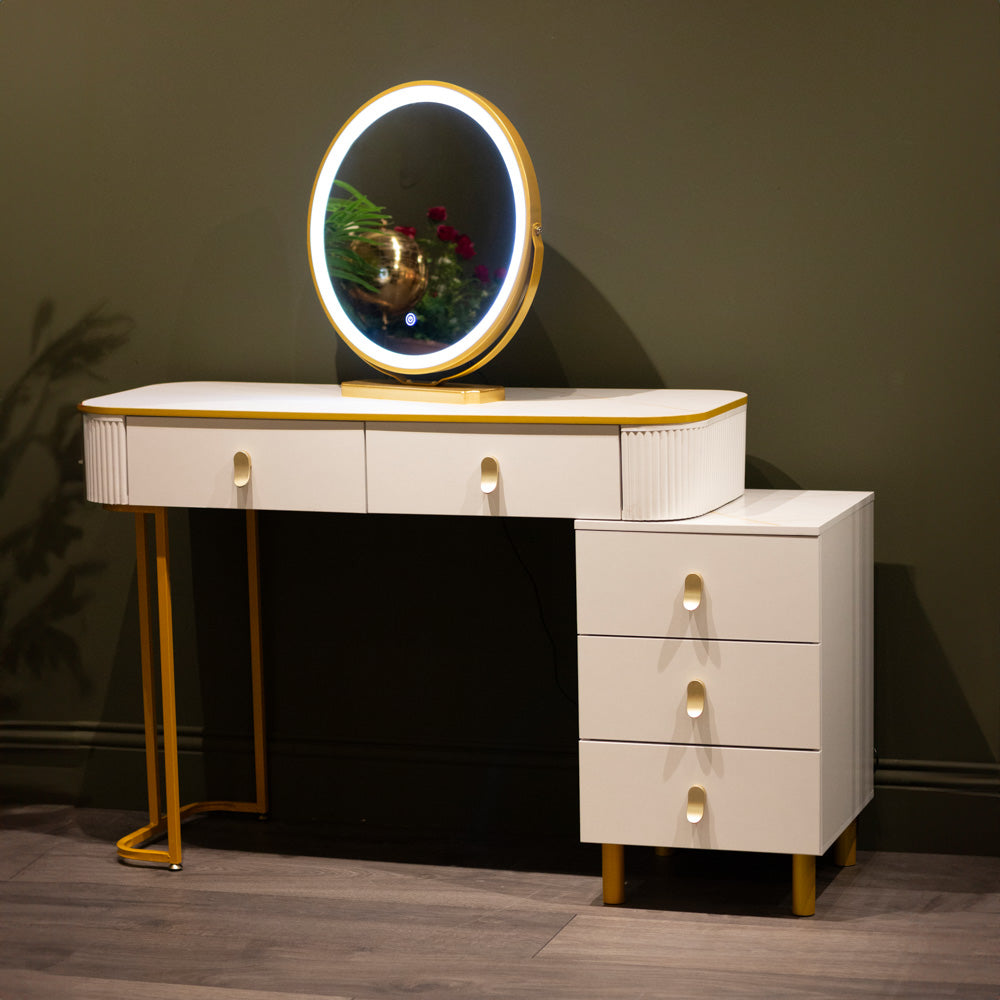 Nadia Dressing-Table Set – White Finish, Vanity Table for Irish Bedrooms