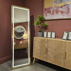 Gold LED Cheval Mirror – 160x50cm | Elegant Irish Style