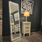 Modena led cheval mirror white 160 x 50cm - Flemings Department Store
