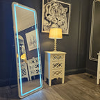 Modena led cheval mirror white 160 x 50cm - Flemings Department Store