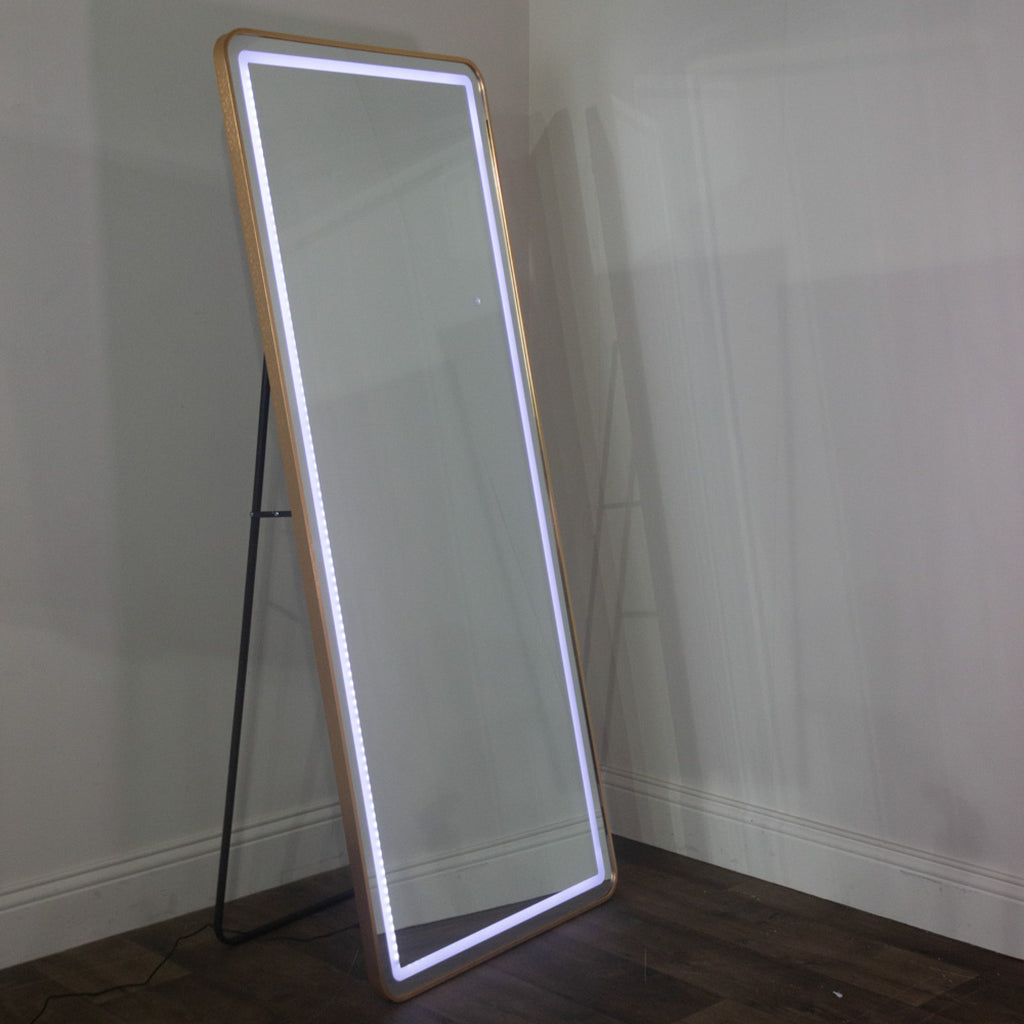 Gold LED Cheval Mirror 170x70cm | Luxe Irish Elegance