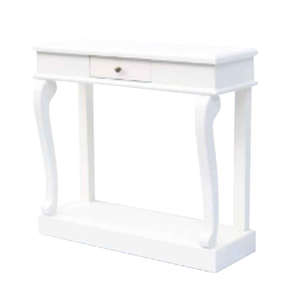 Scroll Console Table with Drawer – Ivory Finish (90 cm) for Irish Living Rooms