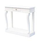 Scroll Console Table with Drawer – Ivory Finish (90 cm) for Irish Living Rooms
