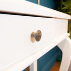 Scroll Console Table with Drawer – Ivory Finish (90 cm) for Irish Living Rooms