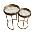 Vela Set of 2 Tray Tables – Gold Finish Accent Tables for Irish Interiors