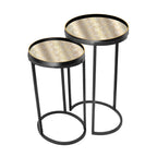 Bruna Set of 2 Tray Tables – Black & Gold Side Tables for Irish Homes