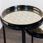 Bruna Set of 2 Tray Tables – Black & Gold Side Tables for Irish Homes