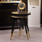 Bruna Set of 2 Side Tables – Black & Gold | Modern Accent Tables for Irish Homes
