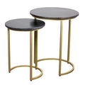 Tiya Set of 2 Side Tables – Dark Finish | Modern Side Tables for Irish Homes