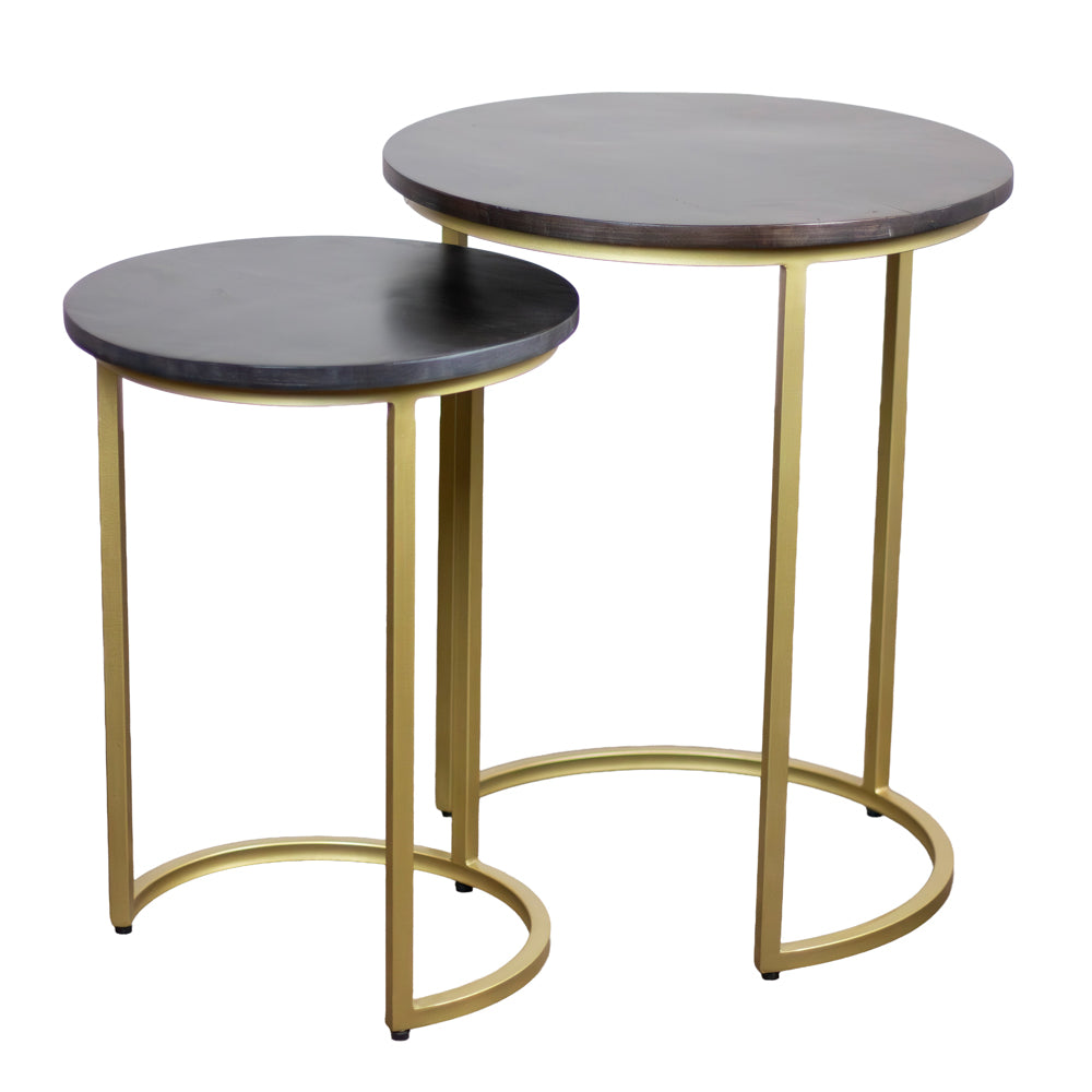 Tiya Set of 2 Side Tables – Dark Finish | Modern Side Tables for Irish Homes